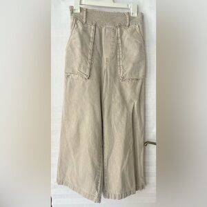 Wide Leg Utility Pants in Light Beige size S